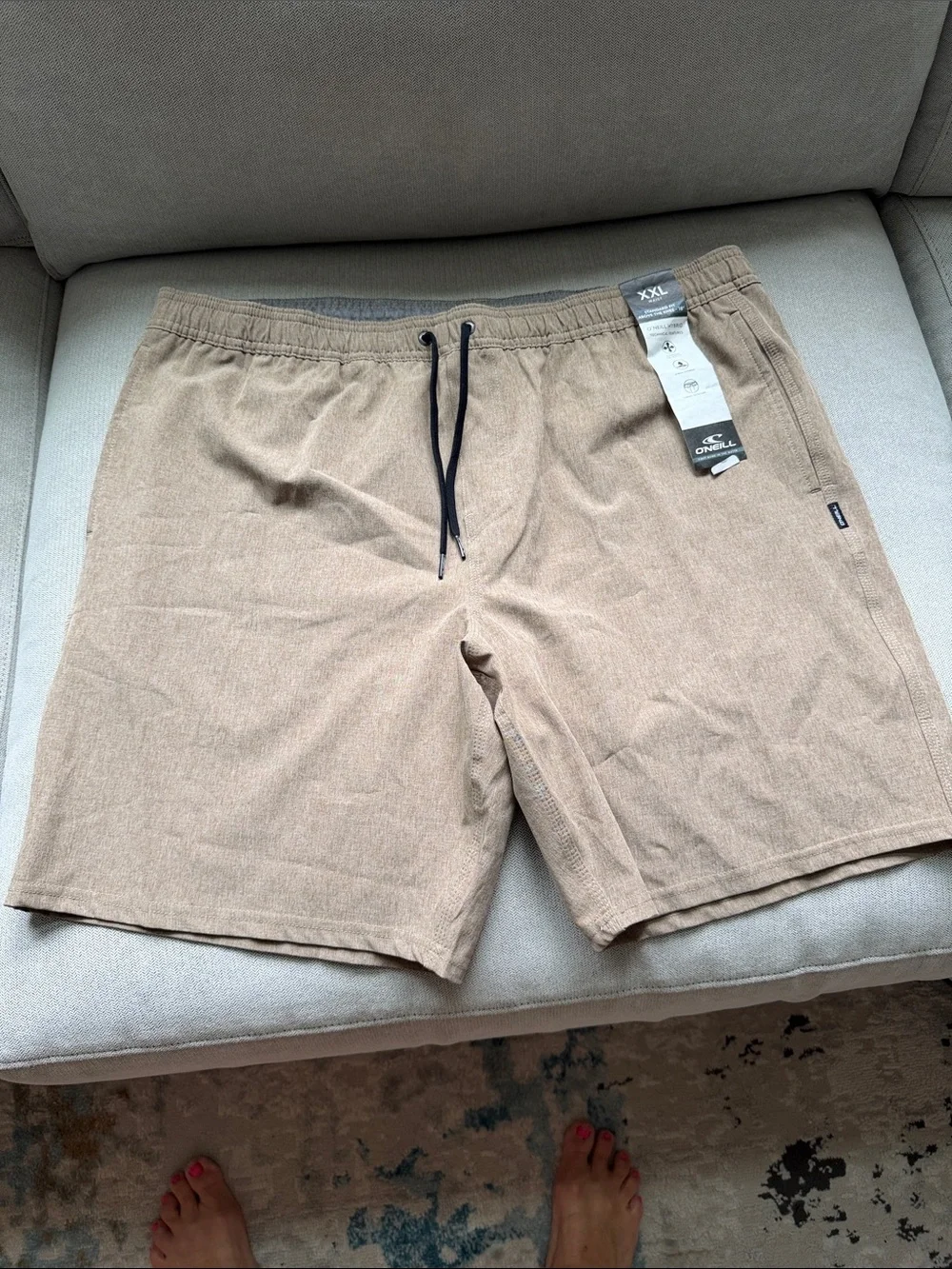O'Neill Tan Drawstring Hybrid Swim Shorts